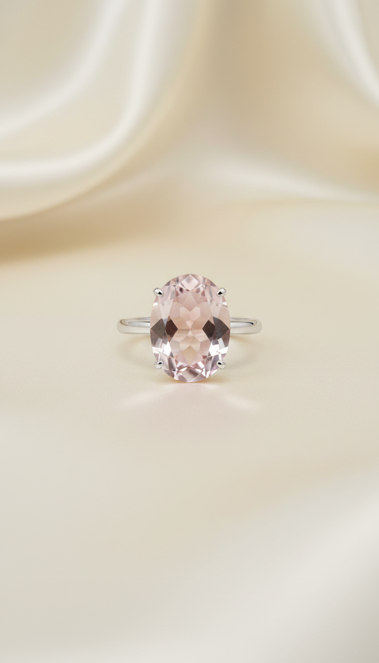 Rose quartz cocktail ring