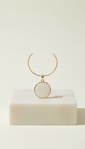Ivory enamel pendant necklace